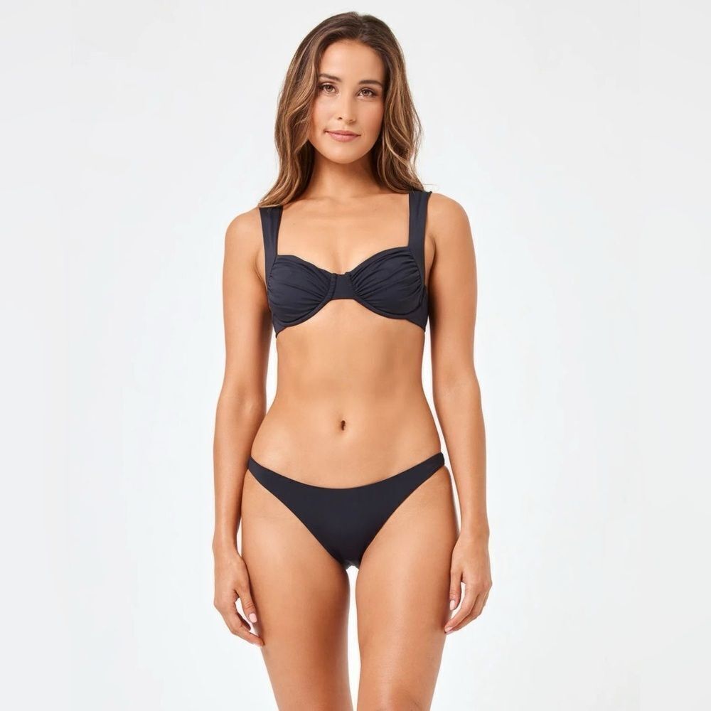 L Space Camacho Full Bikini Bottoms in Black Size Small NEW MSRP $79